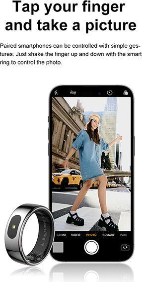 Produktbild Powerton SMART RING PRO Smart Ring velikost 11, silbern (11, Silber)