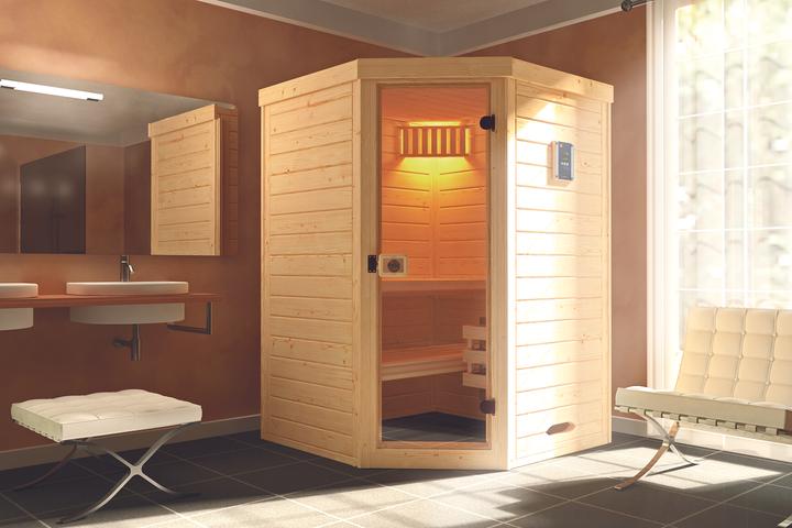 Actual product image Weka Holzbau Solid wood element sauna 38 mm LAUKKALA 1 GT incl. sauna light set (Without oven)
