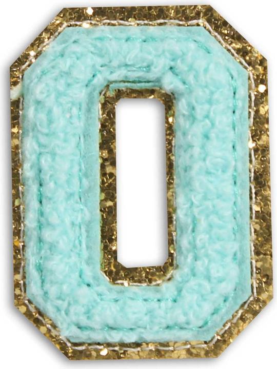 Produktbild PhoneLook Sticker Aufkleber für Handy/Tablet/Computer 3D gestickt Türkis Buchstabe O