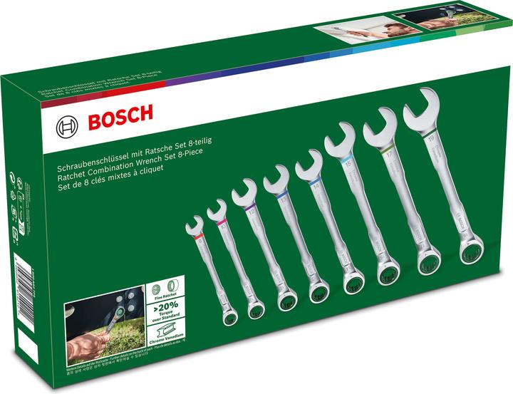 Produktbild Bosch Home & Garden Schraubenschlüssel mit Ratsche Set 8-teilig