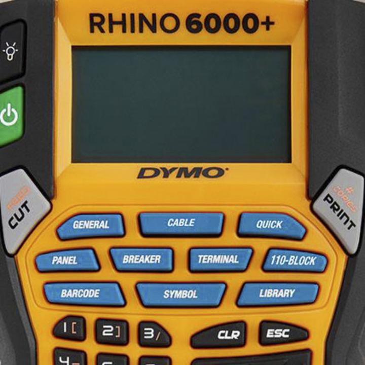 Actual product image Dymo Rhino 24mm black on yellow vinyl (2.40 cm, Yellow)