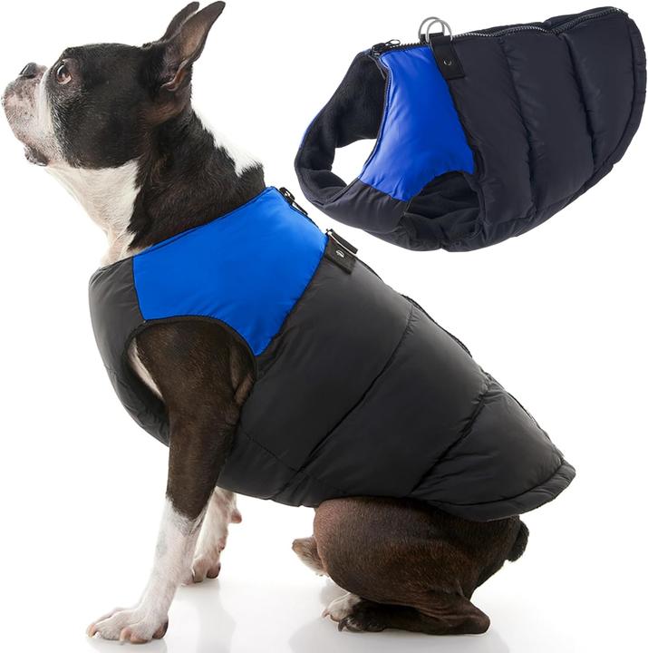 Gooby Gepolsterte Hundejacke mit Reissverschluss und Leinen-Ring