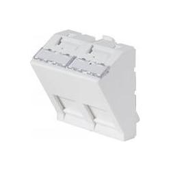 Générique Wall plate with 30° angle for 2 x RJ45 outlets- 45 x 45 mm, Server Zubehör, Weiss