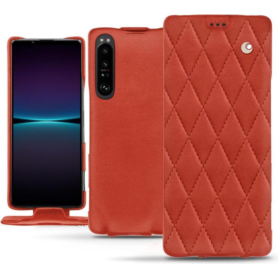 Noreve Lederschutzhülle vertikal (Sony Xperia 1 IV), Smartphone Hülle, Orange