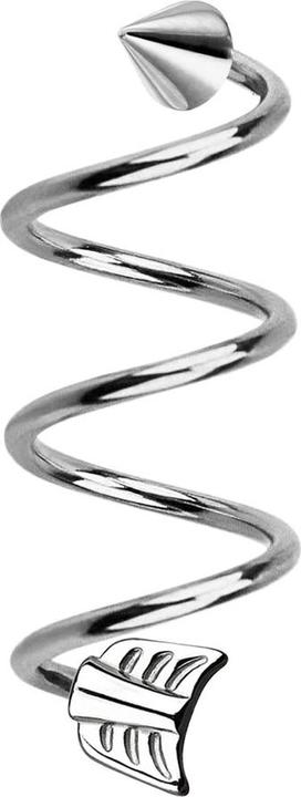 Immagine prodotto Star Piercing Micro spirale d'argento con cono e freccia (senza ottone, Acciaio chirurgico 316L)