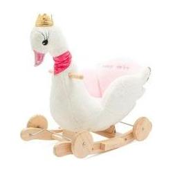 Baby Mix Schaukelspielzeug mit Rädern und Melodie Swan weiss