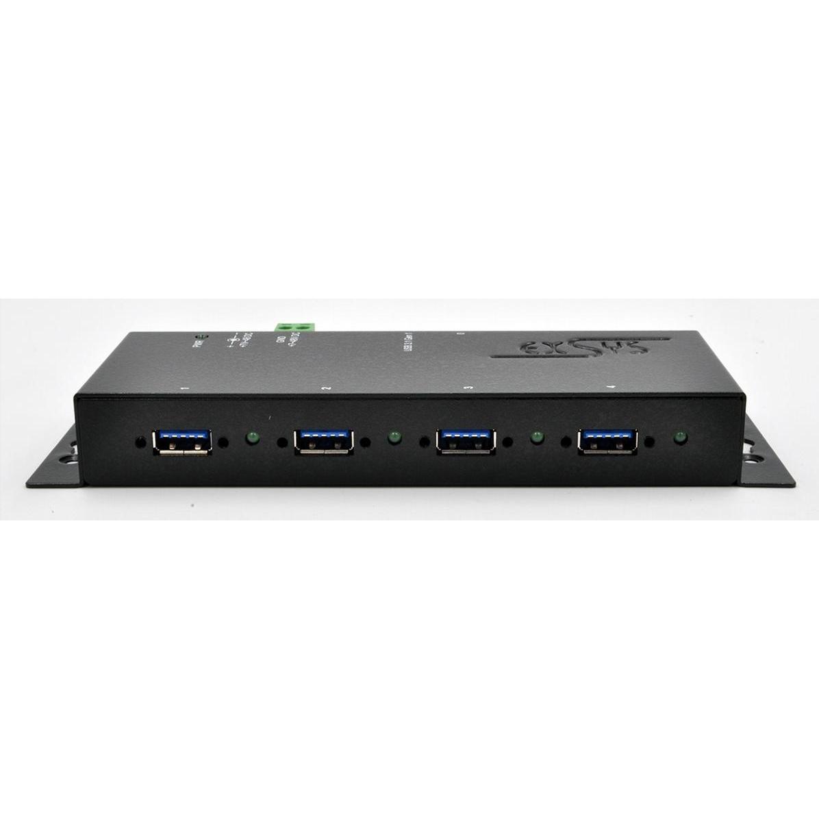 Thumbnail - Exsys USB-Hub EX-1183HMVS-2 (USB-B, 4 Ports), Dockingstation + USB Hub, Schwarz