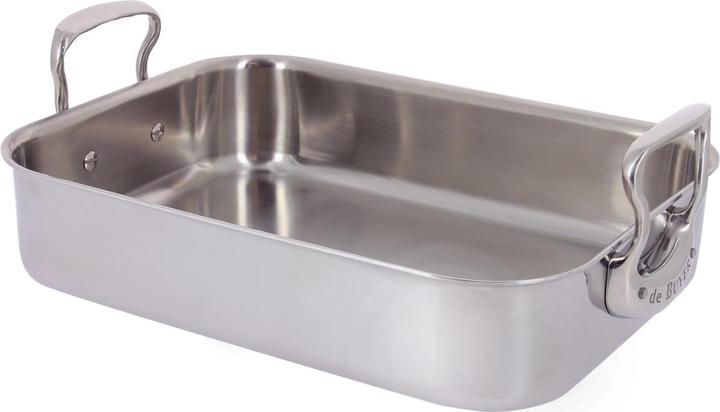 de Buyer Plaque à frire Affinity en acier inoxydable 35X25 cm (35 cm, Cocotte + faitout, Aluminium, Acier inoxydable)