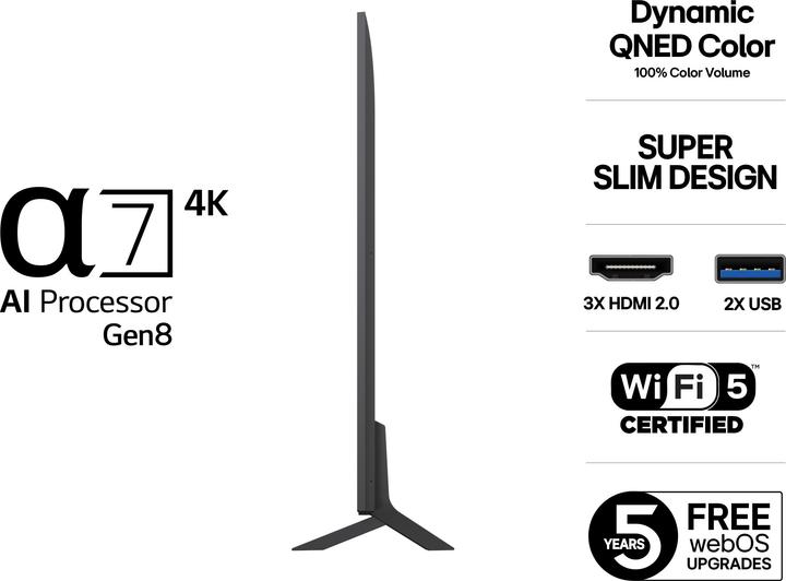 Image du produit LG 86QNED80A3A (86", QNED, 4K, 2025)