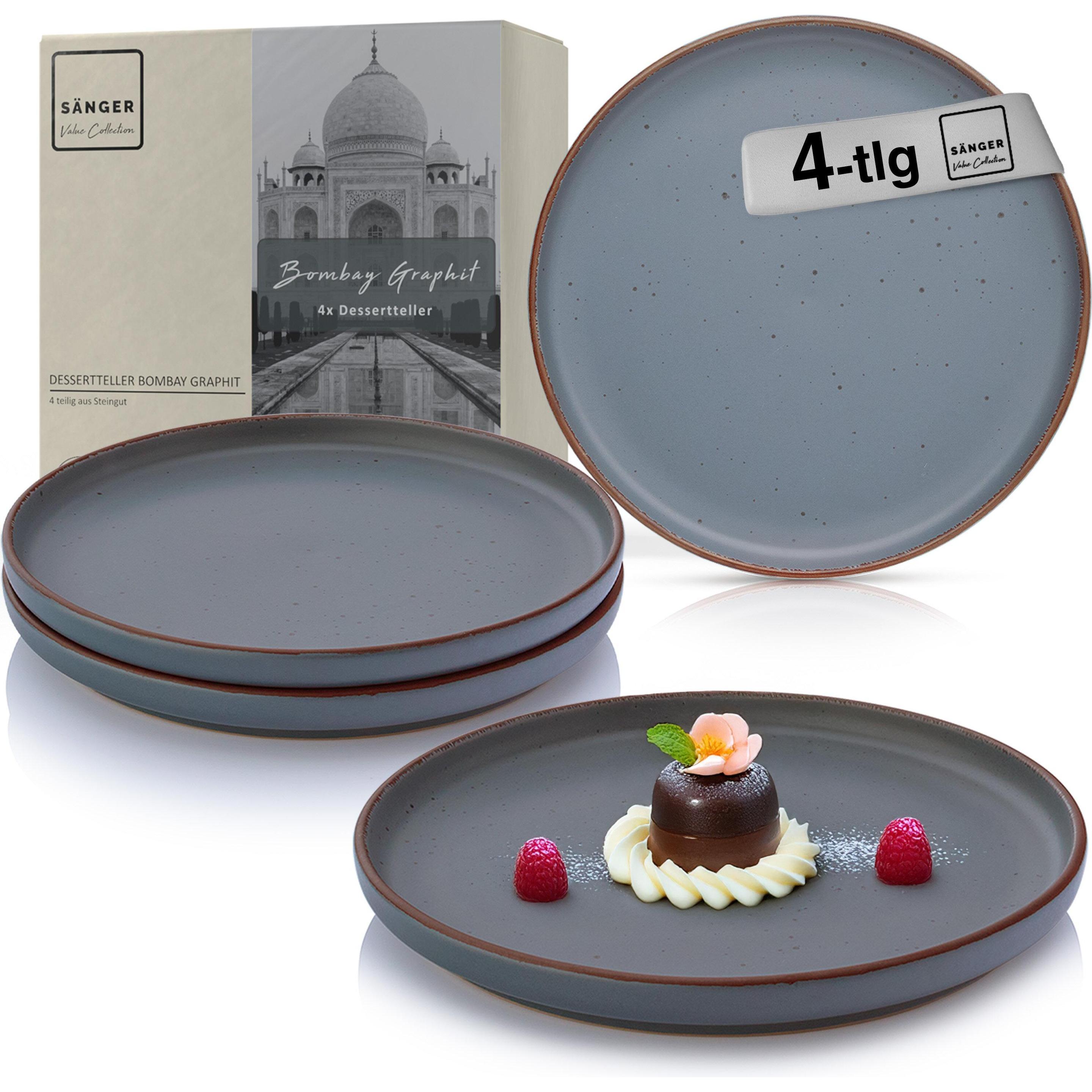 Sänger Dessertteller Set Bombay Graphit, Teller, Grau