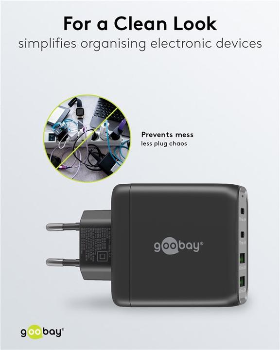 Produktbild Goobay USB Multiport Schnellladegerät mit GaN Technologie (65 W)