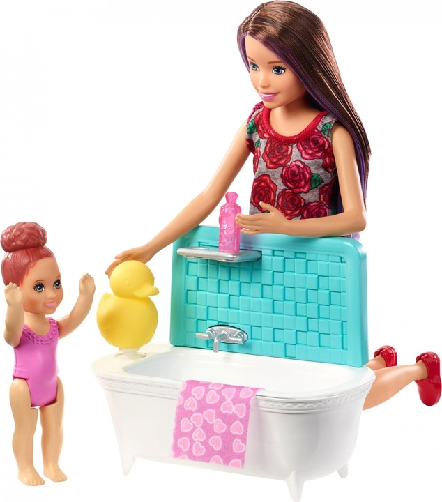 Actual product image Barbie Dolls and bathroom play set