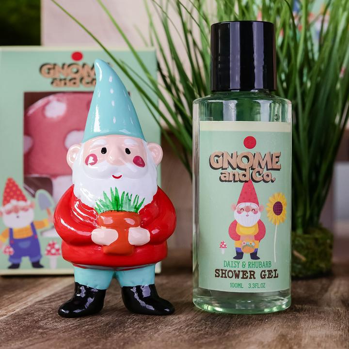 Immagine prodotto Accentra Set da bagno GNOME & CO. in sacchetto di organza, con gel doccia da 100 ml, gnomo da giardino in (Set per la cura del corpo)