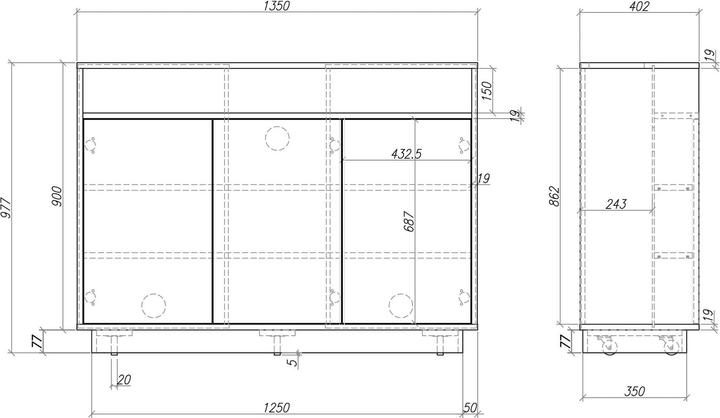 Produktbild Multibrackets TV-Lift AV-Möbel (135 x 40 x 98 cm)