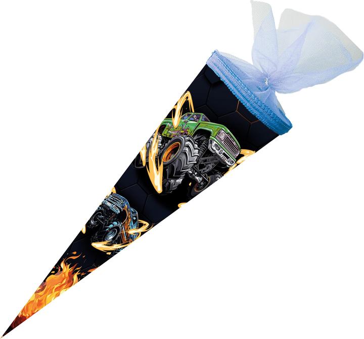 Magni Cono scolastico Monster Truck in fiamme 50 cm rotondo (50 cm, 1 x)