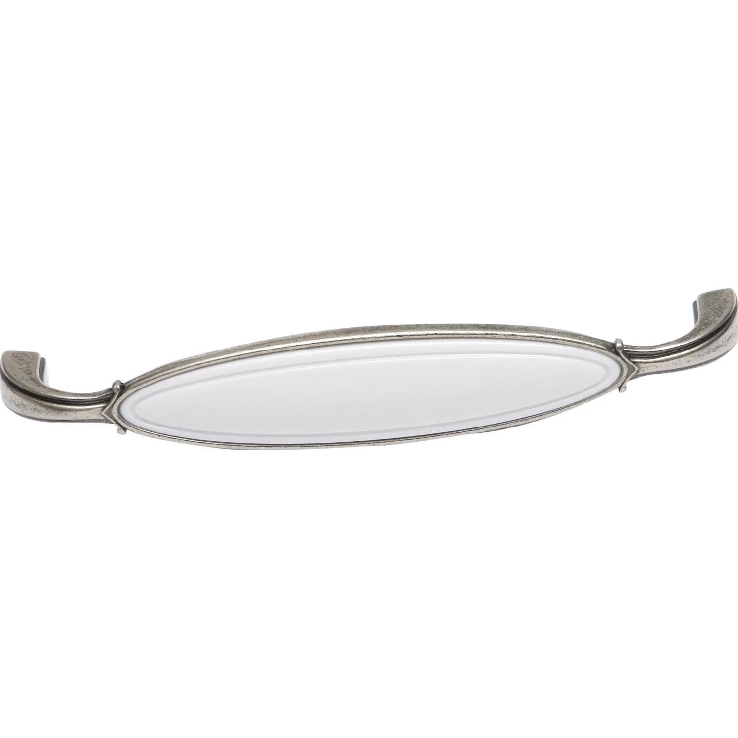 Siro, Möbelgriff, Griff Anaheim Schubladengriff 96 mm ZN/Kunststoff altsilber/weiss
