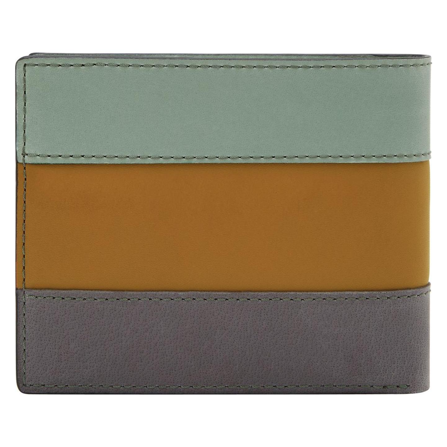 Fossil, Herren, Portemonnaie, Everett Bifold Card Case, Grün, Grau, Braun