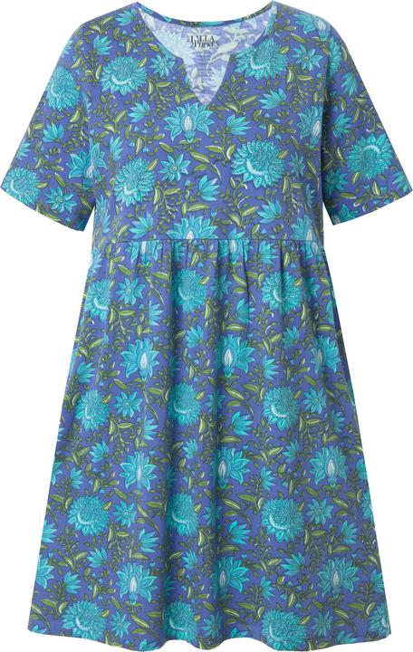 Produktbild Ulla Popken Longshirt, Blüten, V-Ausschnitt, Halbarm, Taschen (50, 52)