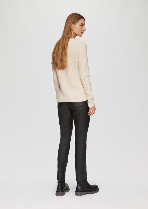 Produktbild S.Oliver Strickpullover Strickpullover mit V-Ausschnitt und Rippblende (38)