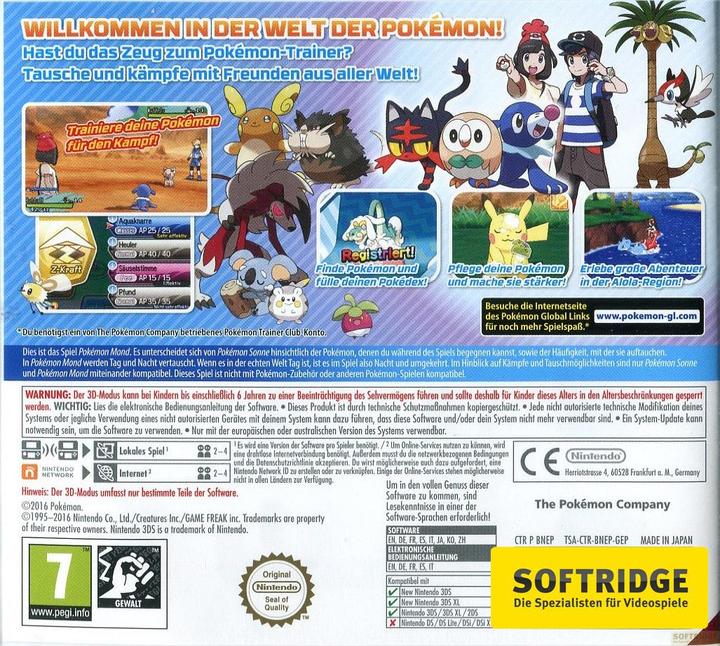 Image du produit Nintendo Pokémon Lune (3DS, EN)