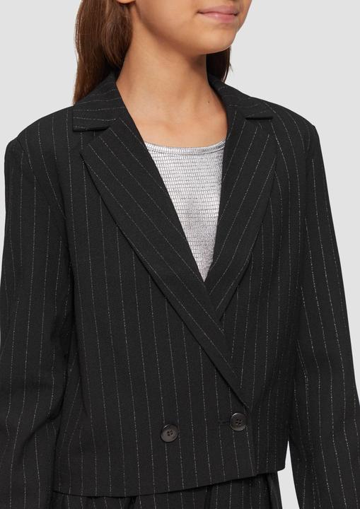 Actual product image S.Oliver Indoor-Blazer Verkürzter Blazer mit Glitzer-Nadelstreifen (170)
