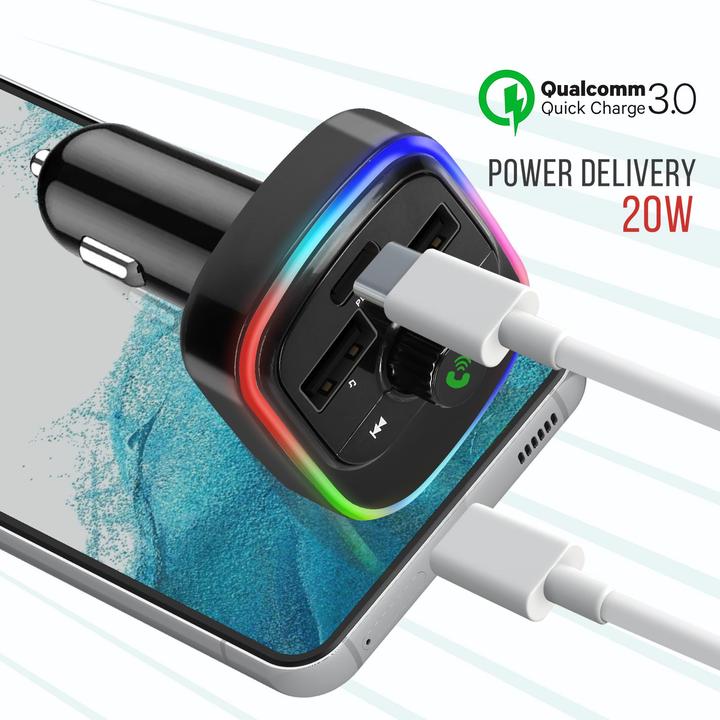 Produktbild Avizar FM-Sender, USB QC 3.0 + USB-C 20W Anschlüsse