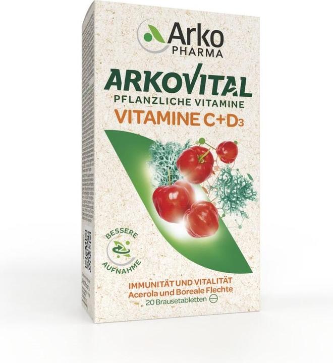 Actual product image Arkopharma Vitamin C + D3 (20 Piece, Effervescent tablet, 114 g)
