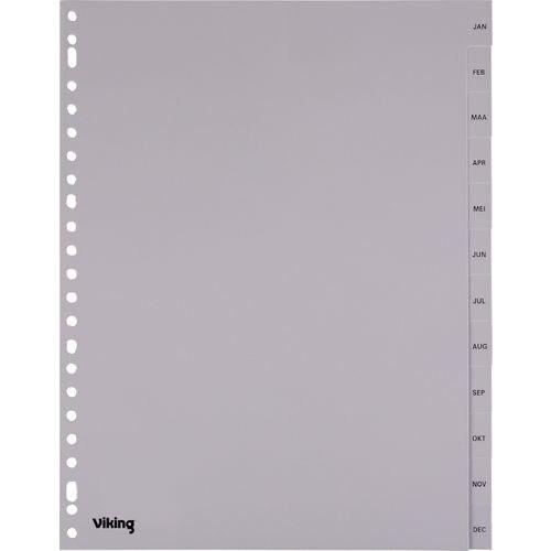 Produktbild Viking Jan - Dez Register DIN A4 Grau 12-teilig PP (Polypropylen)