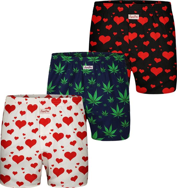 Actual product image Sugar Pine Boxer motif print mix (M, pack of 3)