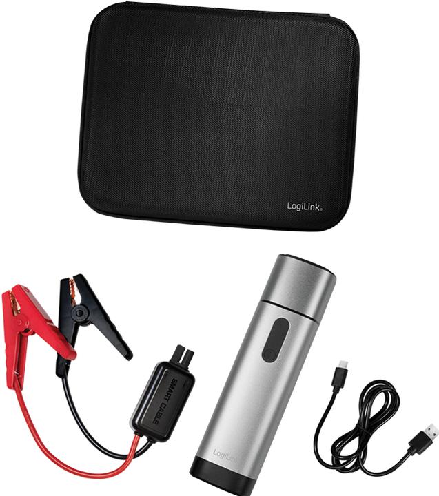 Actual product image LogiLink Powerbank 2xUSB-A,car jump start,metalgr (10000 mAh, 10 W, 37 Wh)