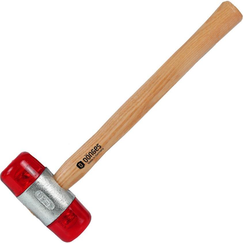 Dönges, Hammer, Kunststoffhammer mit lackiertem Eschenstiel, 50 mm, rot (941 g)