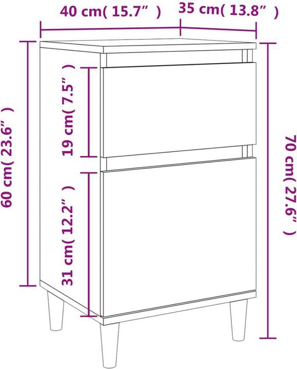 Actual product image vidaXL Yurik (35 x 35 x 70 cm)