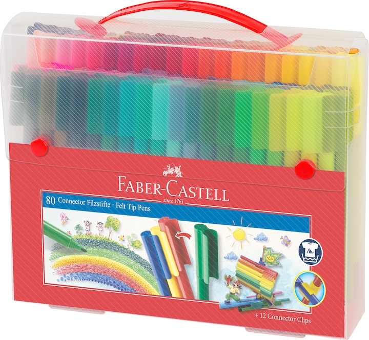 Immagine prodotto Faber-Castell Penna con punta in feltro Connettore (Multicolore, 80 x)