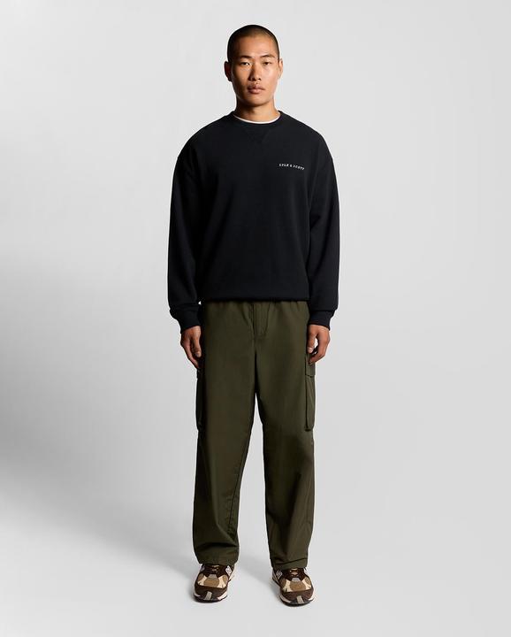 Produktbild Lyle and Scott Sweatshirt mit Pinsel-Schriftzug am Rundhalsausschnitt (XL)