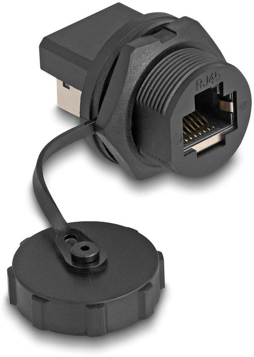 Actual product image Delock RJ45 Cat.6A coupler with sealing cap for installation IP67 dust- and waterproof (Network coupling)