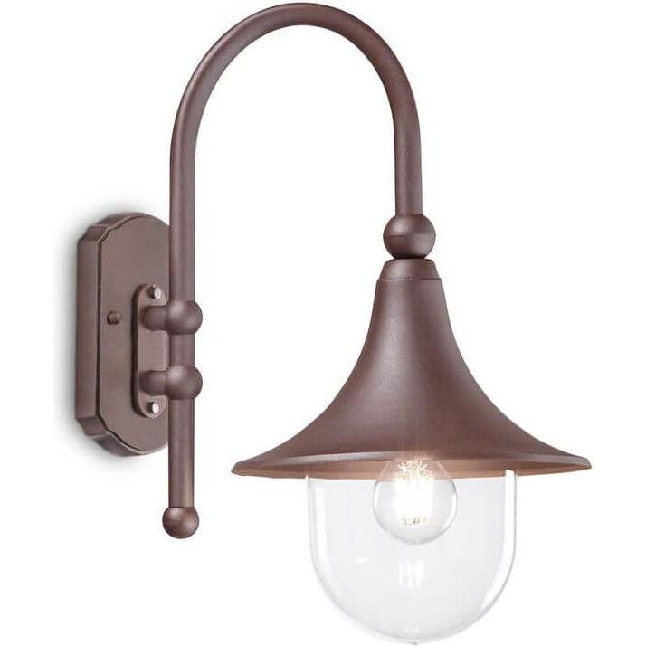 Ideal lux, Gartenbeleuchtung, CIMA Wandleuchte E27 dimmbar Braun IP43 246826 (E27, IP43)