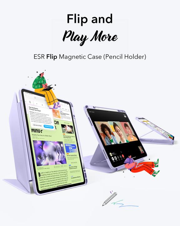 Produktbild ESR - Flip Hybrid - iPad Air 13 (2024) / Air 13 (2025) - Purple (Apple iPad Air 13 2024, Apple iPad Air 13 2025)