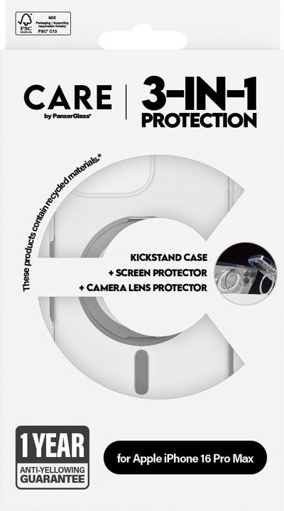 Actual product image PanzerGlass CARE Feature 3-in-1 Ceramic Bundle iPhone '24 6.9" Pro (1 pcs., Apple iPhone 16 Pro Max)