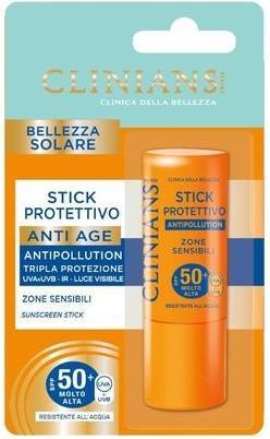 Actual product image Clinians SOLARE 10 ML STICK FP50 Sun Protection Stick for Sensitive Skin (Sun stick, SPF 50)
