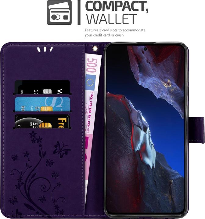 Immagine prodotto Cadorabo Custodia per Xiaomi Poco F5 Pro Flower Book (Xiaomi Poco F5 Pro)