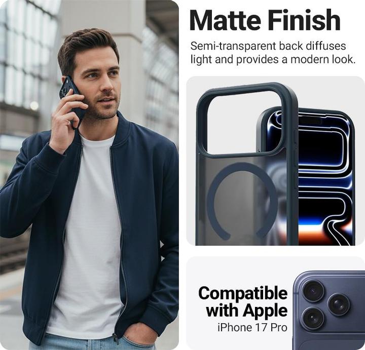 Image du produit Crong Hybrid Matte Magnetic - MagSafe iPhone 17 Pro Case (Navy Blue) (Apple iPhone 17 Pro)