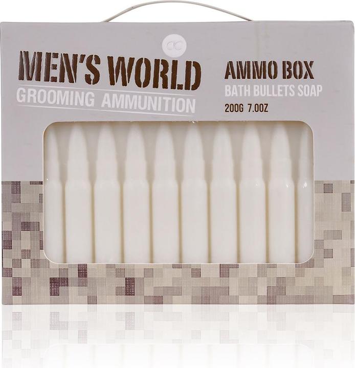 Actual product image Accentra MEN'S WORLD soap in ammunition form in gift box, 200g, fragrance: Oak & Amber, colour: (Hard soap)