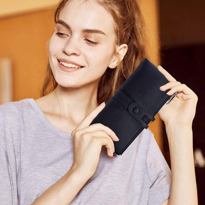 Produktbild Only-Bags.Store Grosse Vintage Brieftasche Leder Brieftasche mit RFID-Schutz - Brieftasche mit 13 Kartenfächern mit