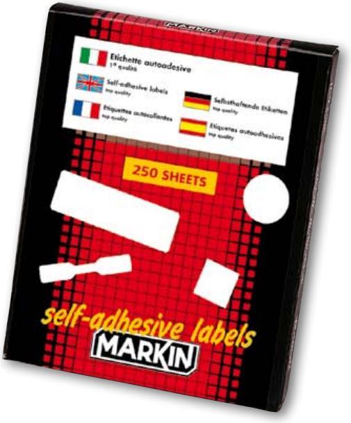 Produktbild Markin Label Sticker A/406 Neon Yellow 100fg A4 47.5x25.5mm (44et/fg)