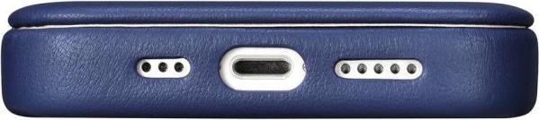 Actual product image iCarer CE Premium Leather Folio Case iPhone 14 Pro Magnetic Flip Leather Folio Case MagSafe Blue (WM (Apple iPhone 14 Pro)