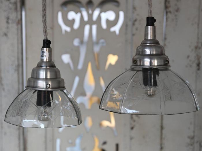 Produktbild Chic Antique Lampe mit geschliffenem Glas, handgemacht, 13cm (E14)