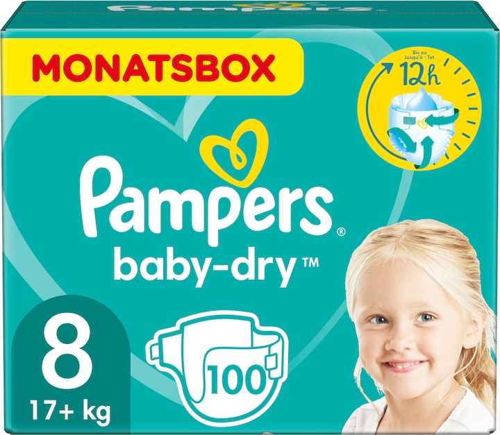 Produktbild Pampers Baby Dry (Gr. 8, Monatsbox, 100 Stück)