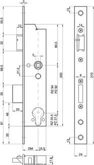 Immagine prodotto MSL Serratura d'infilare di sicurezza antipanico telaio tubolare DELTA (Serratura a mortasa)