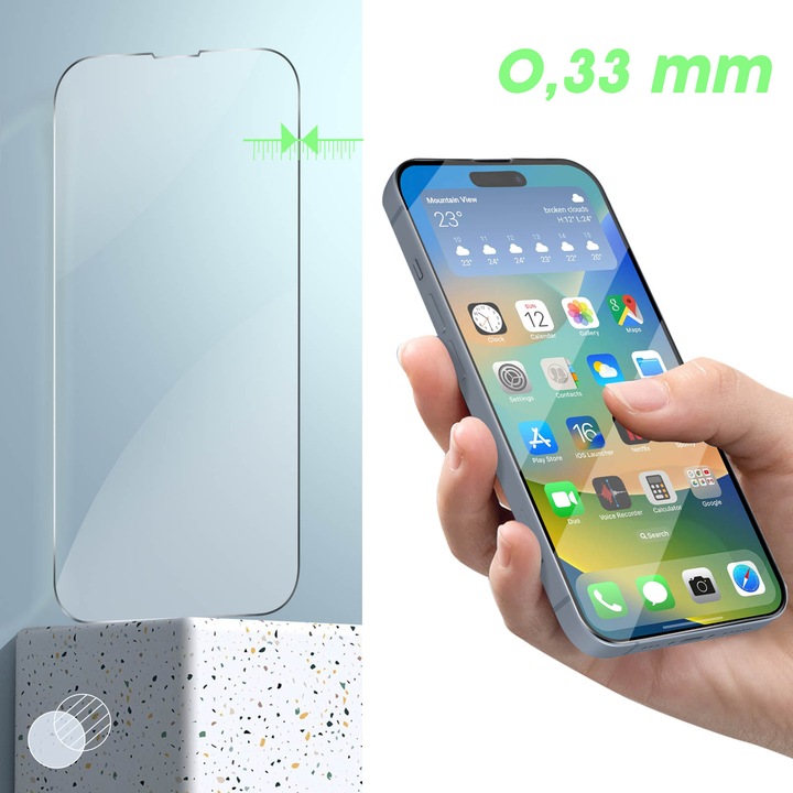 Produktbild Avizar 9H Härtegrad Glas-Displayschutzfolie (1 Stück, Apple iPhone 14 Pro Max)