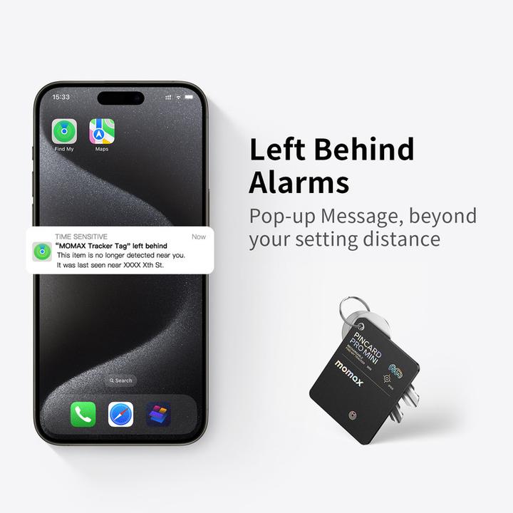 Image du produit Momax PinCard Pro Mini Rechargeable Find My Tracker